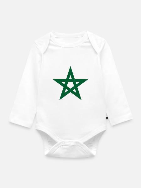 Marokko - Baby Bio-Langarm-Body - Weiß