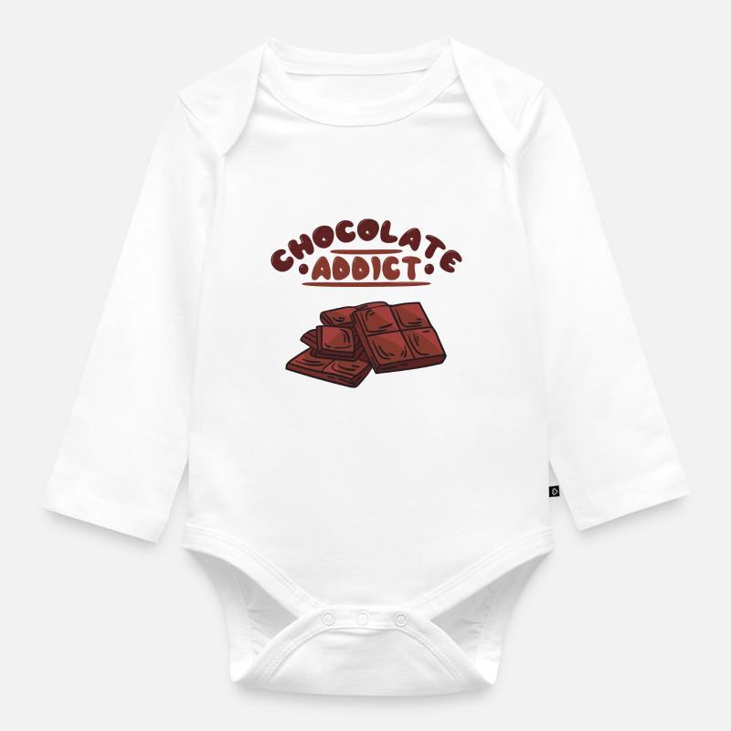 Chocolat chocolat gourate de chocolat chocolat - Body Bébé bio manches longues - blanc