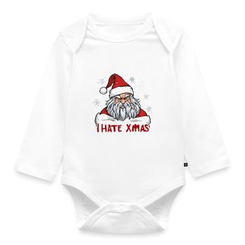 Je déteste Noël Drôle Anti Noël - Body Bébé bio manches longues - blanc - Devant