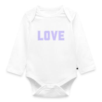 LOVE ist das Wichtigste & Stärkste im Universum - Baby Bio-Langarm-Body - Weiß - Vorne