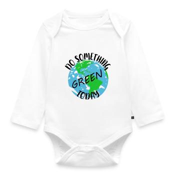 Naturschutz Klima Naturschützer Meer - Baby Bio-Langarm-Body - Weiß - Vorne