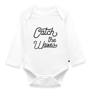Catch the Waves - Baby Bio-Langarm-Body - Weiß - Vorne