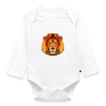Löwe - Baby Bio-Langarm-Body - Weiß - Vorne