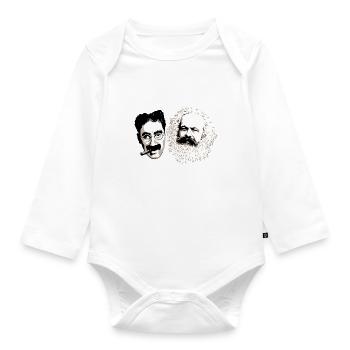 Brothers Marx - weisse Typo - Baby Bio-Langarm-Body - Weiß - Vorne