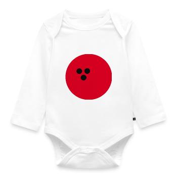 Bowling ball, bowling red - Organic Longsleeve Baby Bodysuit - white - Front