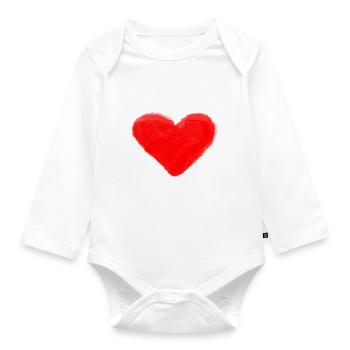 red heart red heart red heart - Organic Longsleeve Baby Bodysuit - white - Front