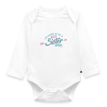 Grande Sœur 2024 Bébé Grossesse Enfant - Body Bébé bio manches longues - blanc - Devant