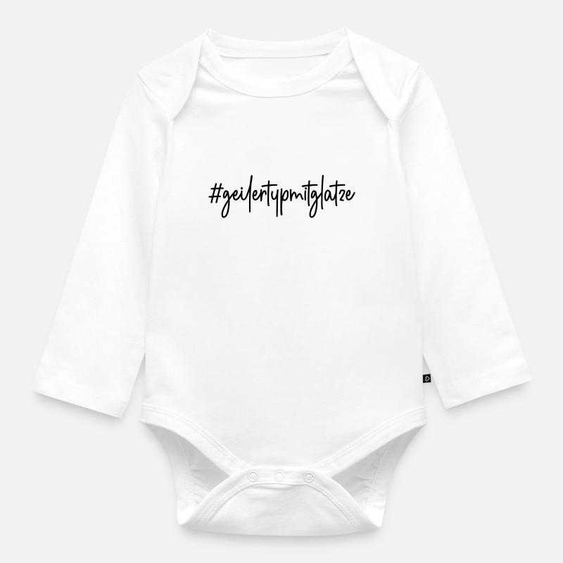 #geilertypmitglatze # geiler Typ mit Glatze - Baby Bio-Langarm-Body - Weiß