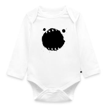 Monster - Baby Bio-Langarm-Body - Weiß - Vorne