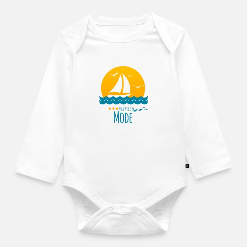Vacation Mode - Holiday - Baby Bio-Langarm-Body - Weiß