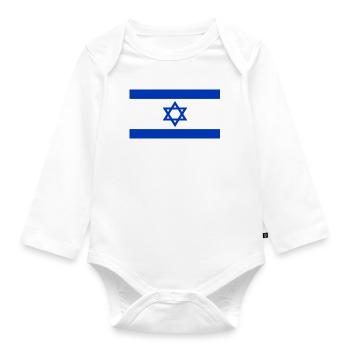 Israel Jewish srael - Organic Longsleeve Baby Bodysuit - white - Front