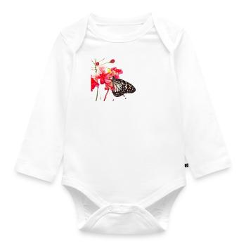 Schmetterling butterfly - Baby Bio-Langarm-Body - Weiß - Vorne