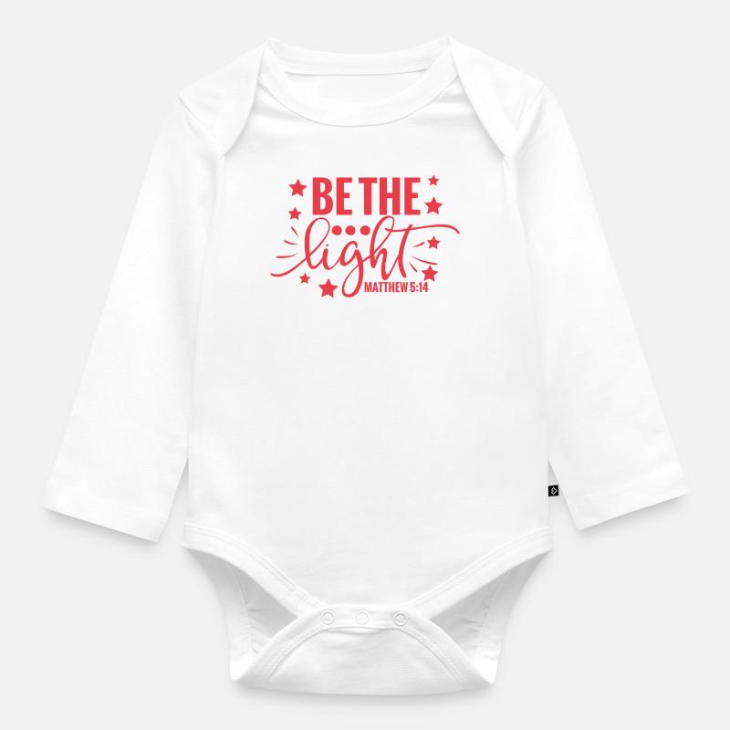 Be The Light matthew - Baby Bio-Langarm-Body - Weiß