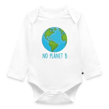 No Planet B - Kein Planet B - Baby Bio-Langarm-Body - Weiß - Vorne