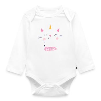 Cat Unicorn Fairy - Organic Longsleeve Baby Bodysuit - white - Front