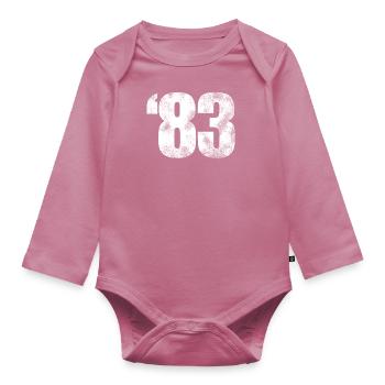 83 now! - Organic Longsleeve Baby Bodysuit - mauve - Front
