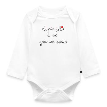 Chipie jolie à sa grande sœur - Body Bébé bio manches longues - blanc - Devant