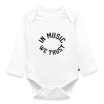 In Music we trust - Baby Bio-Langarm-Body - Weiß - Vorne