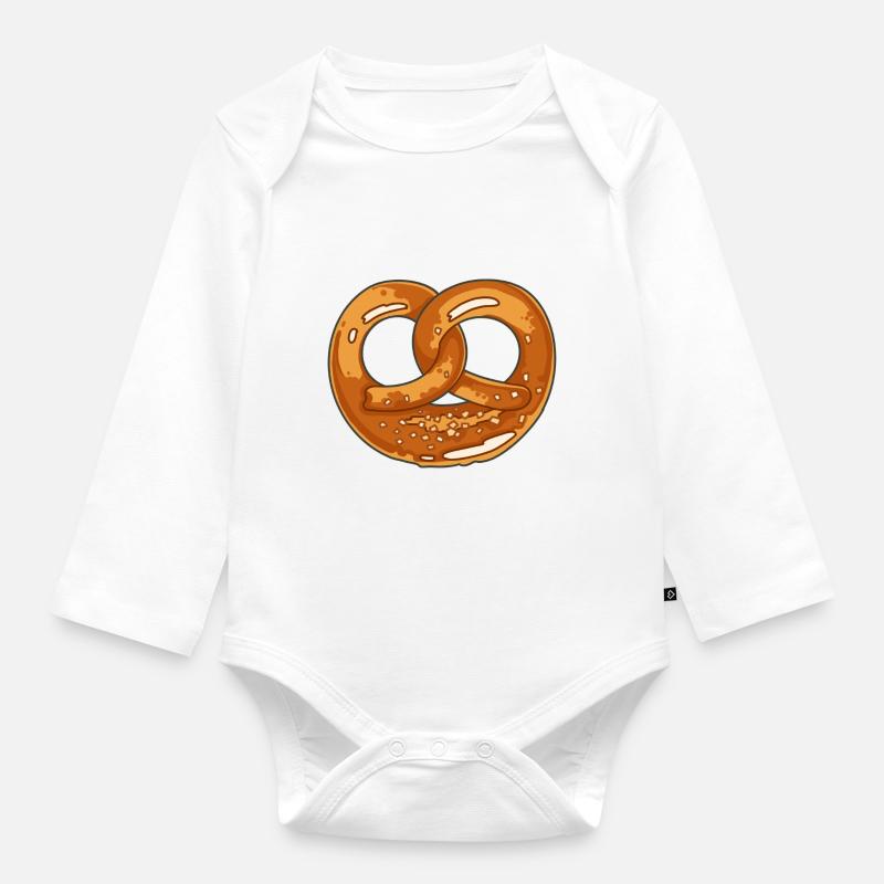 Brezel - Baby Bio-Langarm-Body - Weiß
