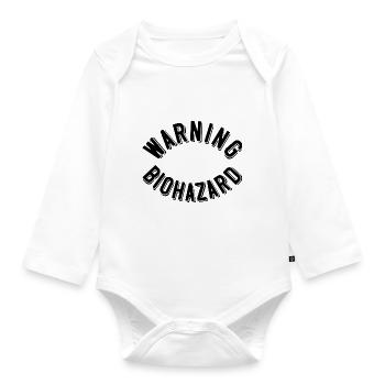 Warning Biohazard - Organic Longsleeve Baby Bodysuit - white - Front