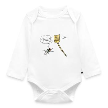 Fly Funny Fly Swatter Funny Vector Nouveau - Body Bébé bio manches longues - blanc - Devant