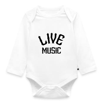Live Music - Baby Bio-Langarm-Body - Weiß - Vorne