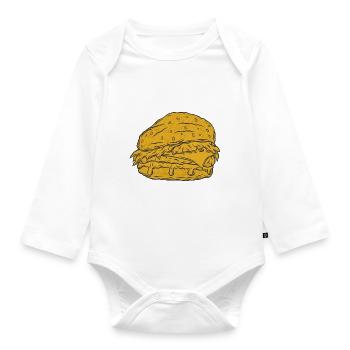 Burger - Baby Bio-Langarm-Body - Weiß - Vorne