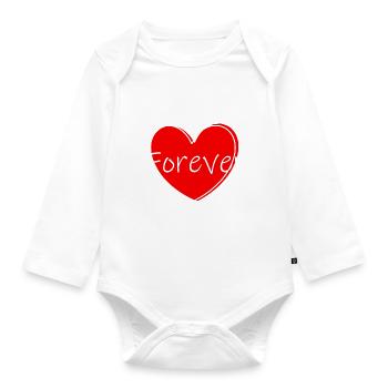 Saint-Valentin, Saint-Valentin, Saint-Valentin - Body Bébé bio manches longues - blanc - Devant
