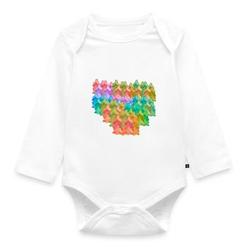 Colorful Colorful Forest Autumn Fantasy Fir Trees Nature - Organic Longsleeve Baby Bodysuit - white - Front