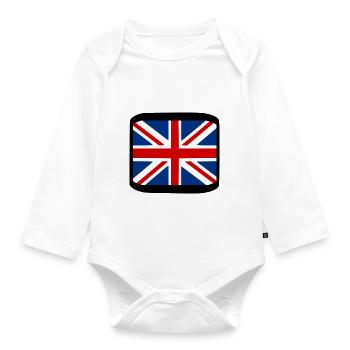 Union jack - Baby Bio-Langarm-Body - Weiß - Vorne