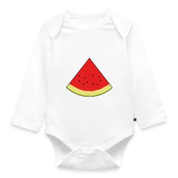 Melon, Fruit, Fruit, Summer, Refreshment, Food, Organic - Organic Longsleeve Baby Bodysuit - white - Front