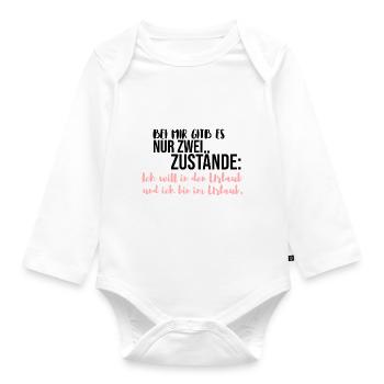 Urlaub lustiger Spruch - Baby Bio-Langarm-Body - Weiß - Vorne
