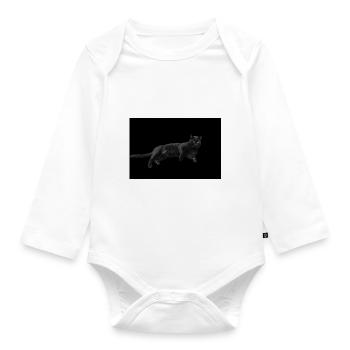 Black Cat Cat Black Cats Gift - Organic Longsleeve Baby Bodysuit - white - Front