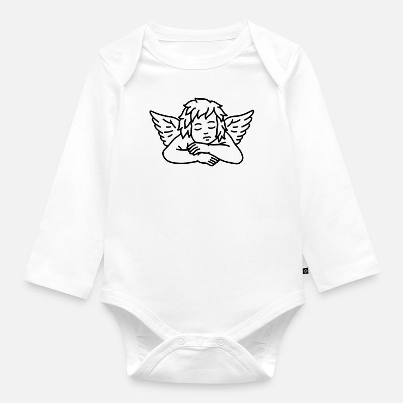 Ange triste - Body Bébé bio manches longues - blanc