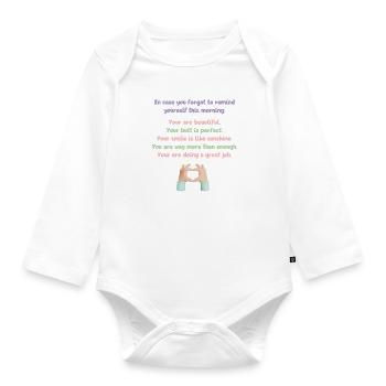 You're doing a great job! Motivation & Selbstliebe - Baby Bio-Langarm-Body - Weiß - Vorne