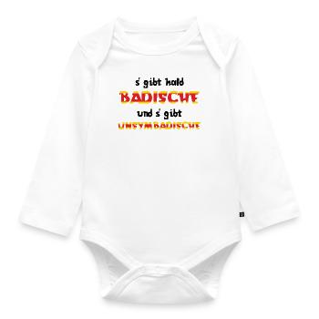 s’ gibt hald Badische und s’ gibt unsymbadische - Baby Bio-Langarm-Body - Weiß - Vorne