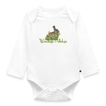 Happy Easter - Organic Longsleeve Baby Bodysuit - white - Front