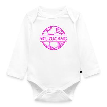 Nouvelle signature - Joueur de football, Garçon, Fille, Bébé - Body Bébé bio manches longues - blanc - Devant