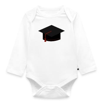 Graduation Cap - Organic Longsleeve Baby Bodysuit - white - Front