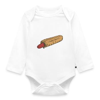 Hot dog - Organic Longsleeve Baby Bodysuit - white - Front