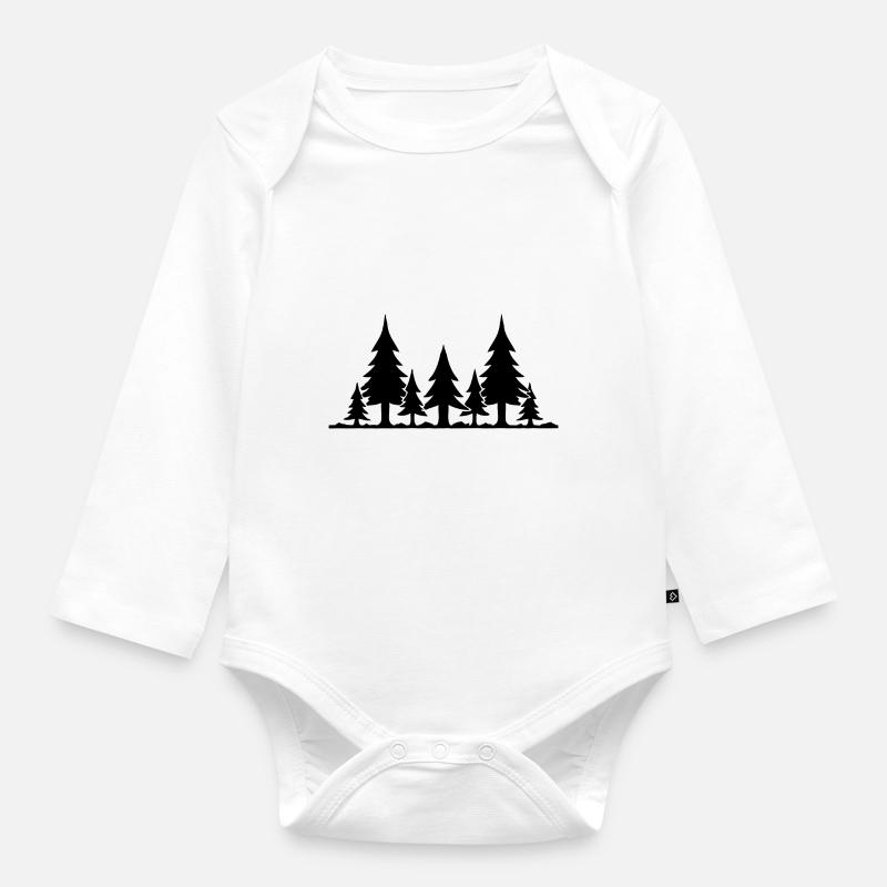 Forêt - Body Bébé bio manches longues - blanc