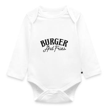 Burger and Fries - Baby Bio-Langarm-Body - Weiß - Vorne