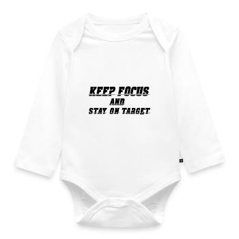 Keep Focus and stay on Target - Baby Bio-Langarm-Body - Weiß - Vorne