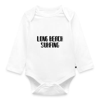 Long Beach Surfing - Organic Longsleeve Baby Bodysuit - white - Front