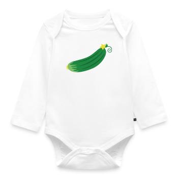 Cucumber - Organic Longsleeve Baby Bodysuit - white - Front