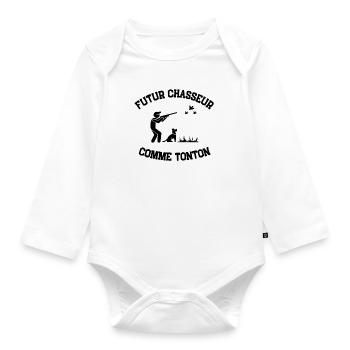 bebe futur Geschenk-Jäger Kind - Baby Bio-Langarm-Body - Weiß - Vorne