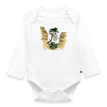 Elbe Sandstone Mountains - Organic Longsleeve Baby Bodysuit - white - Front
