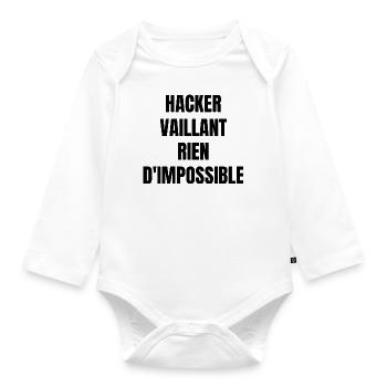 hacker vaillant - Body Bébé bio manches longues - blanc - Devant