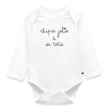 Chipie jolie à sa tatie - Body Bébé bio manches longues - blanc - Devant