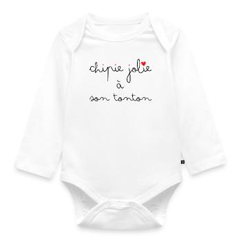Chipie jolie à son tonton - Body Bébé bio manches longues - blanc - Devant